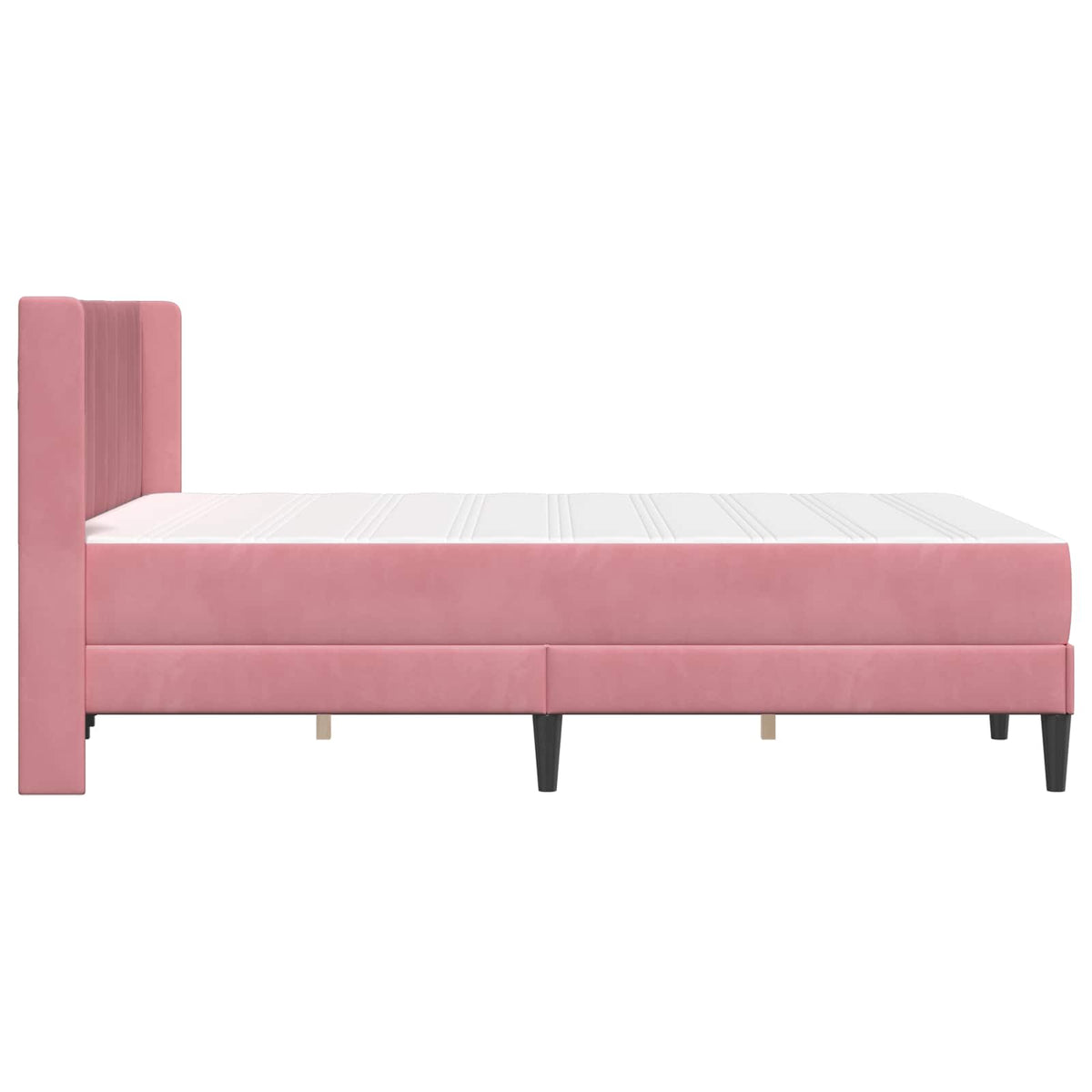 vidaXL Rama łóżka z materacem różowy 120 x 190 cm Welur