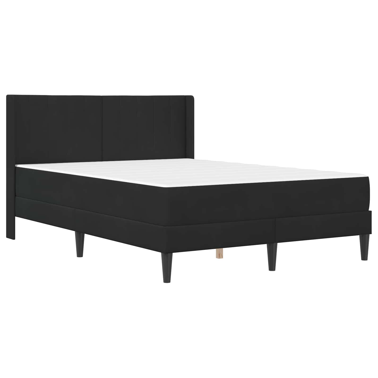 vidaXL Rama łóżka z materacem Z zagłówkiem Czarny 120 x 190 cm Welur