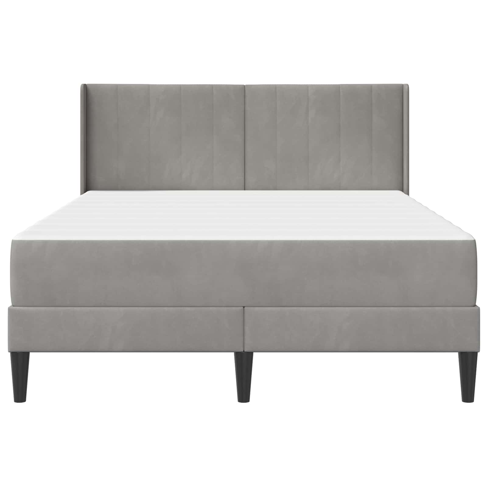 vidaXL Rama łóżka z materacem jasnoszary 140 x 190 cm Welur