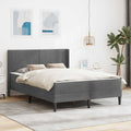 vidaXL Rama łóżka z materacem ciemnoszary 140 x 190 cm Welur
