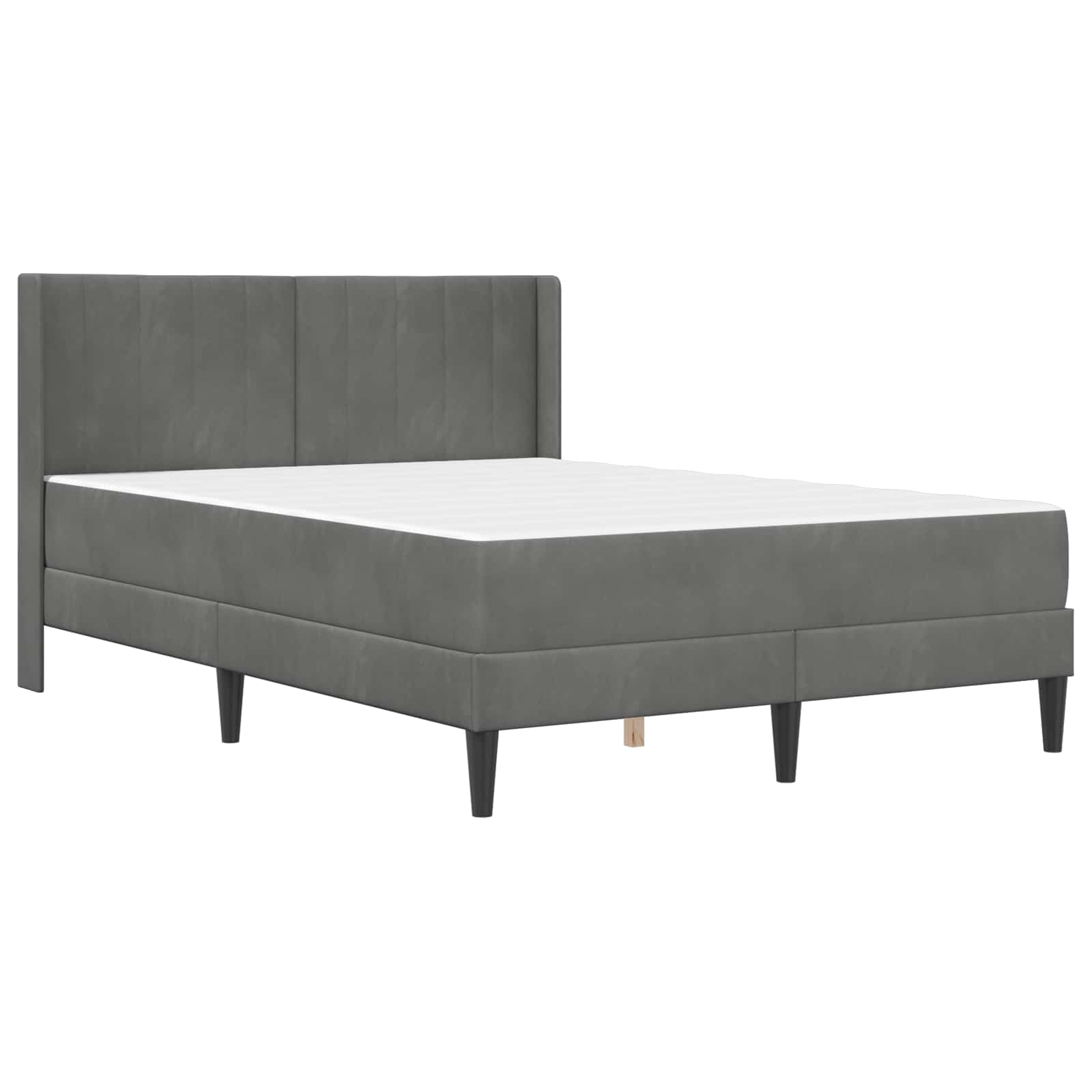 vidaXL Rama łóżka z materacem ciemnoszary 140 x 190 cm Welur