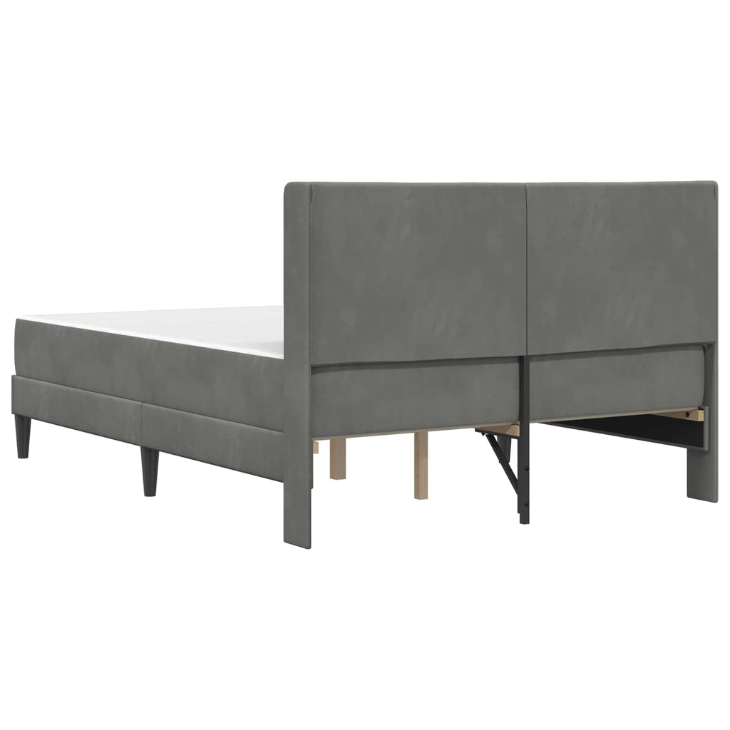 vidaXL Rama łóżka z materacem ciemnoszary 140 x 190 cm Welur