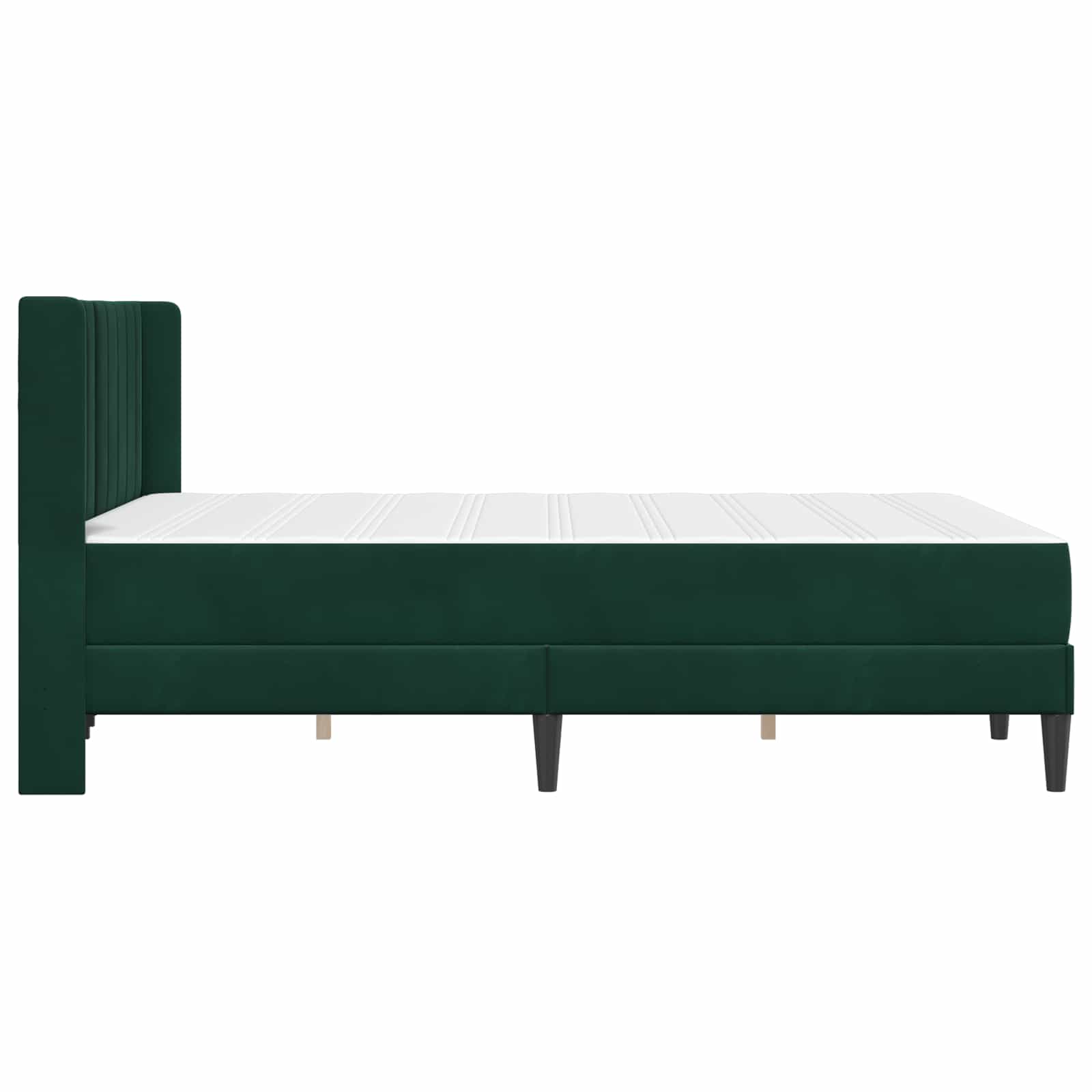 vidaXL Rama łóżka z materacem Ciemnozielony 140 x 190 cm Welur