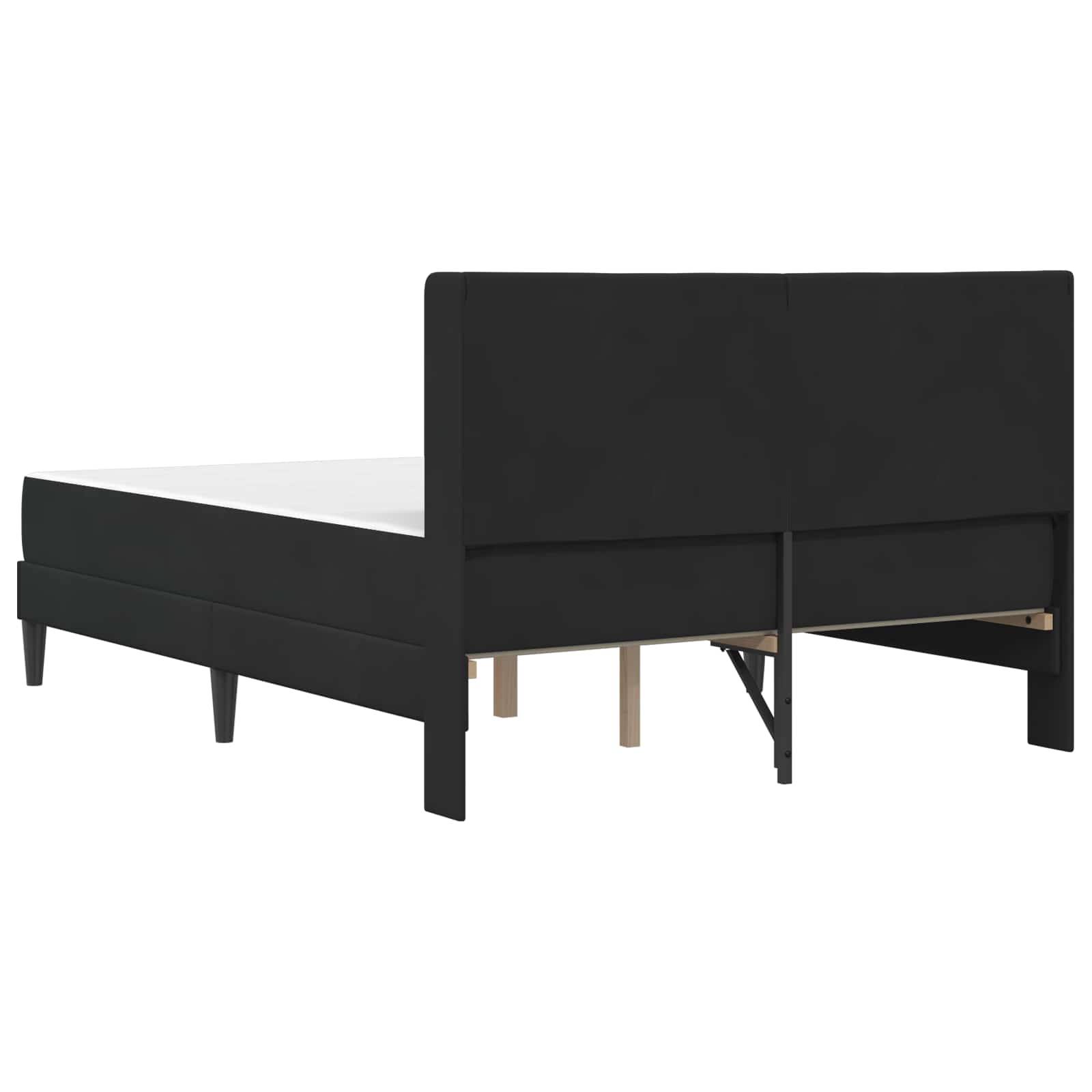 vidaXL Rama łóżka z materacem Z zagłówkiem Czarny 140 x 190 cm Welur