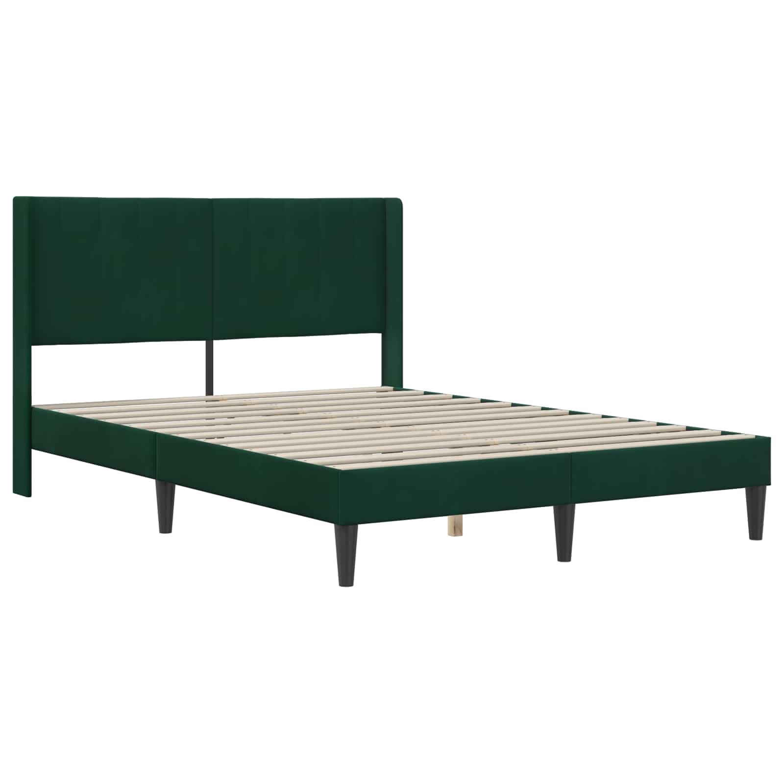 vidaXL Rama łóżka z materacem Ciemnozielony 160 x 200 cm Welur