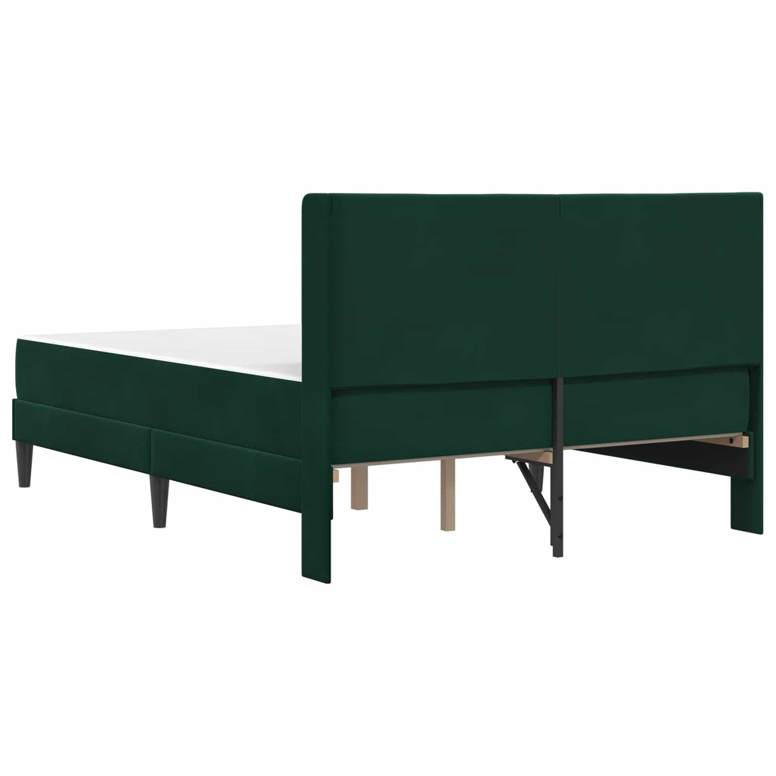 vidaXL Rama łóżka z materacem Ciemnozielony 160 x 200 cm Welur