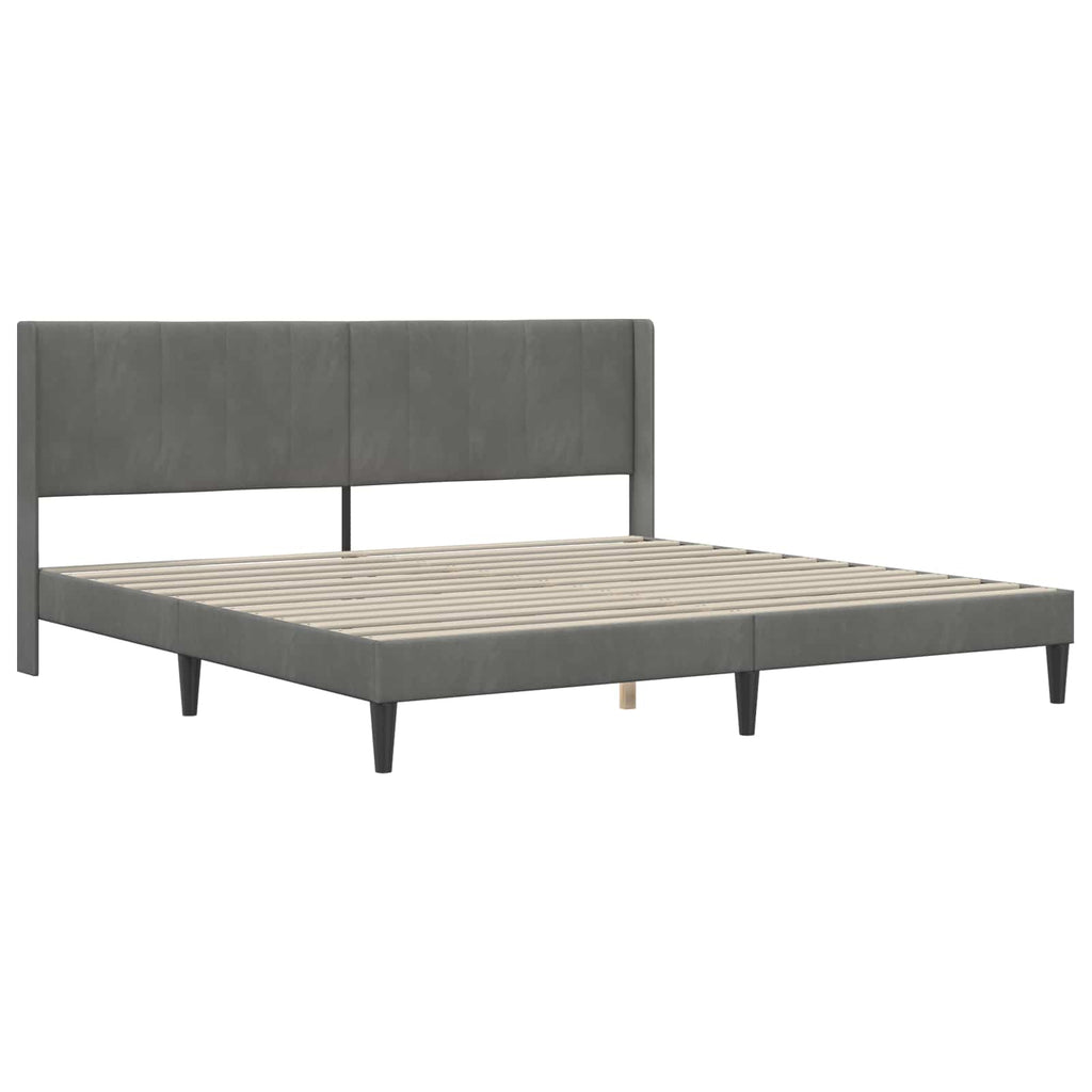 vidaXL Rama łóżka z materacem ciemnoszary 180 x 200 cm Welur