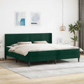vidaXL Rama łóżka z materacem Ciemnozielony 180 x 200 cm Welur
