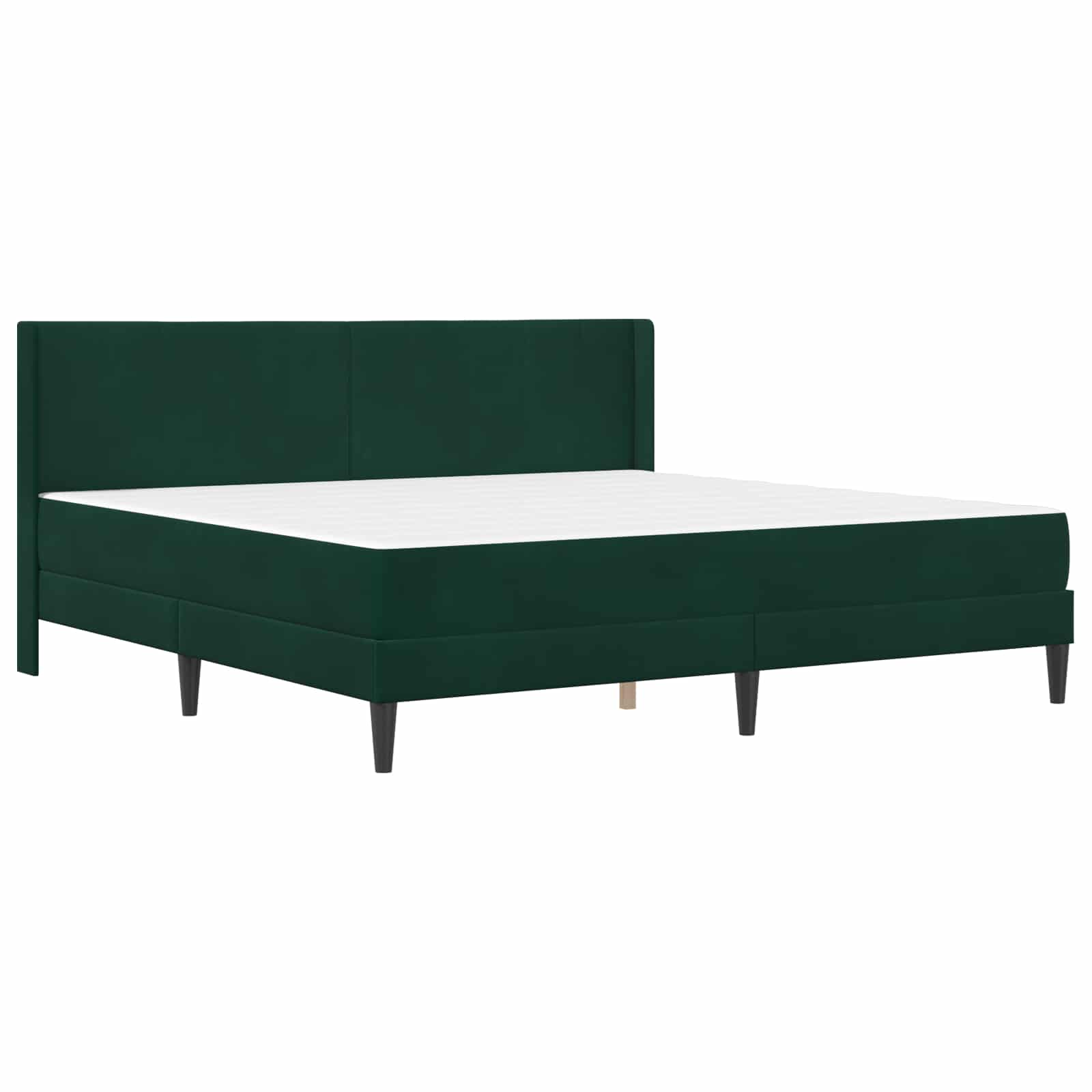 vidaXL Rama łóżka z materacem Ciemnozielony 180 x 200 cm Welur