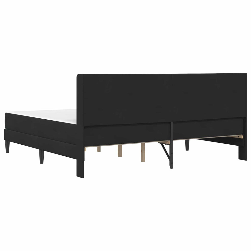 vidaXL Rama łóżka z materacem Z zagłówkiem Czarny 180 x 200 cm Welur
