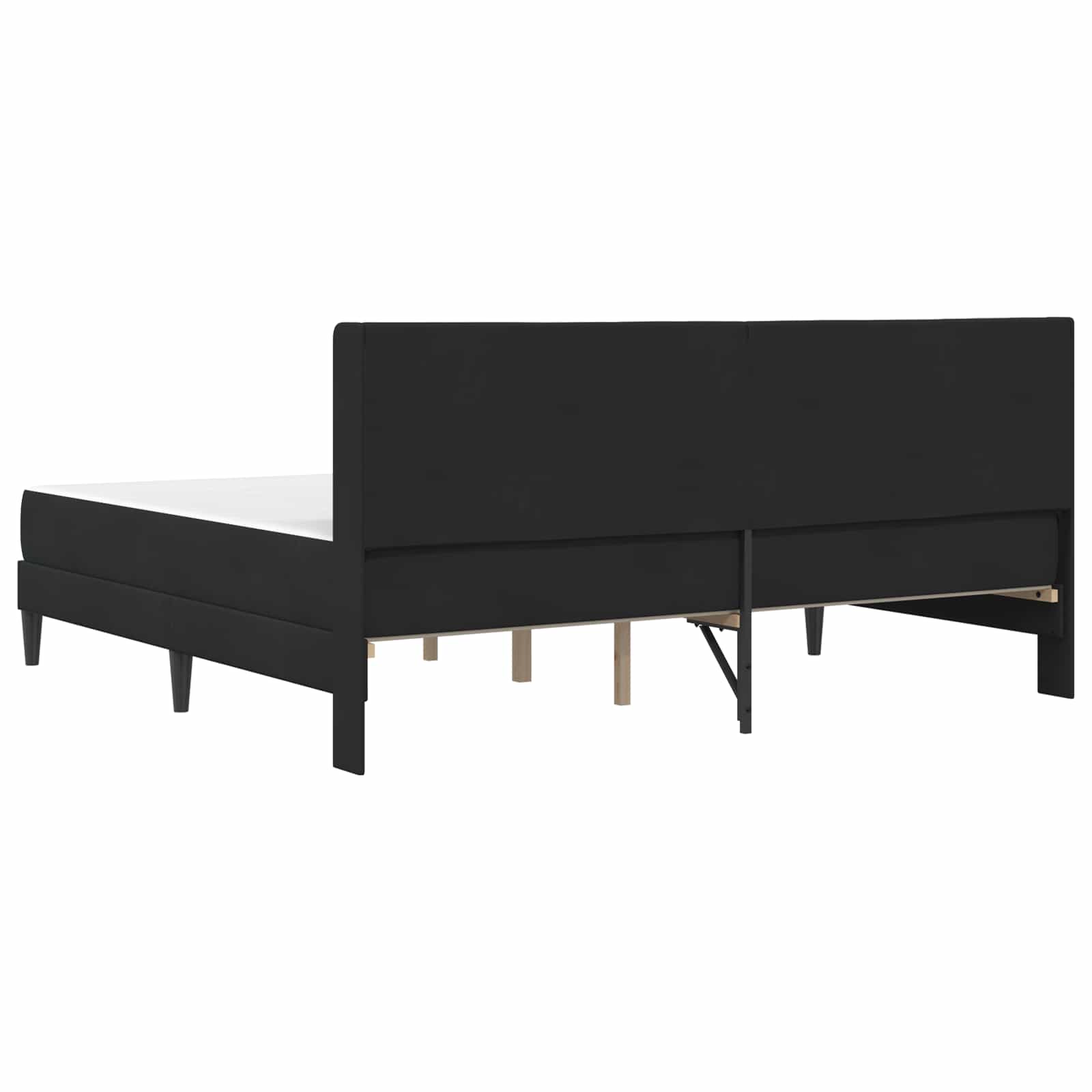 vidaXL Rama łóżka z materacem Z zagłówkiem Czarny 180 x 200 cm Welur