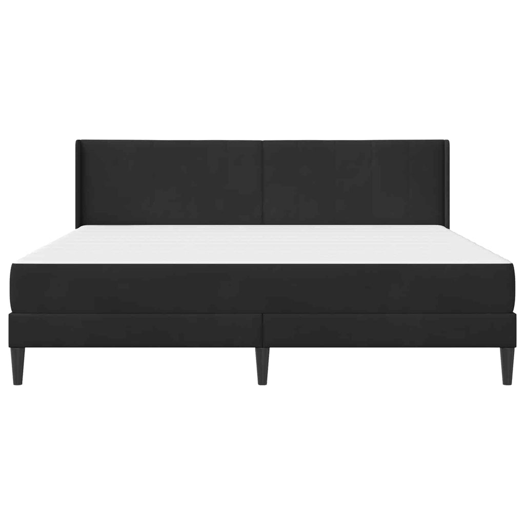 vidaXL Rama łóżka z materacem Z zagłówkiem Czarny 180 x 200 cm Welur