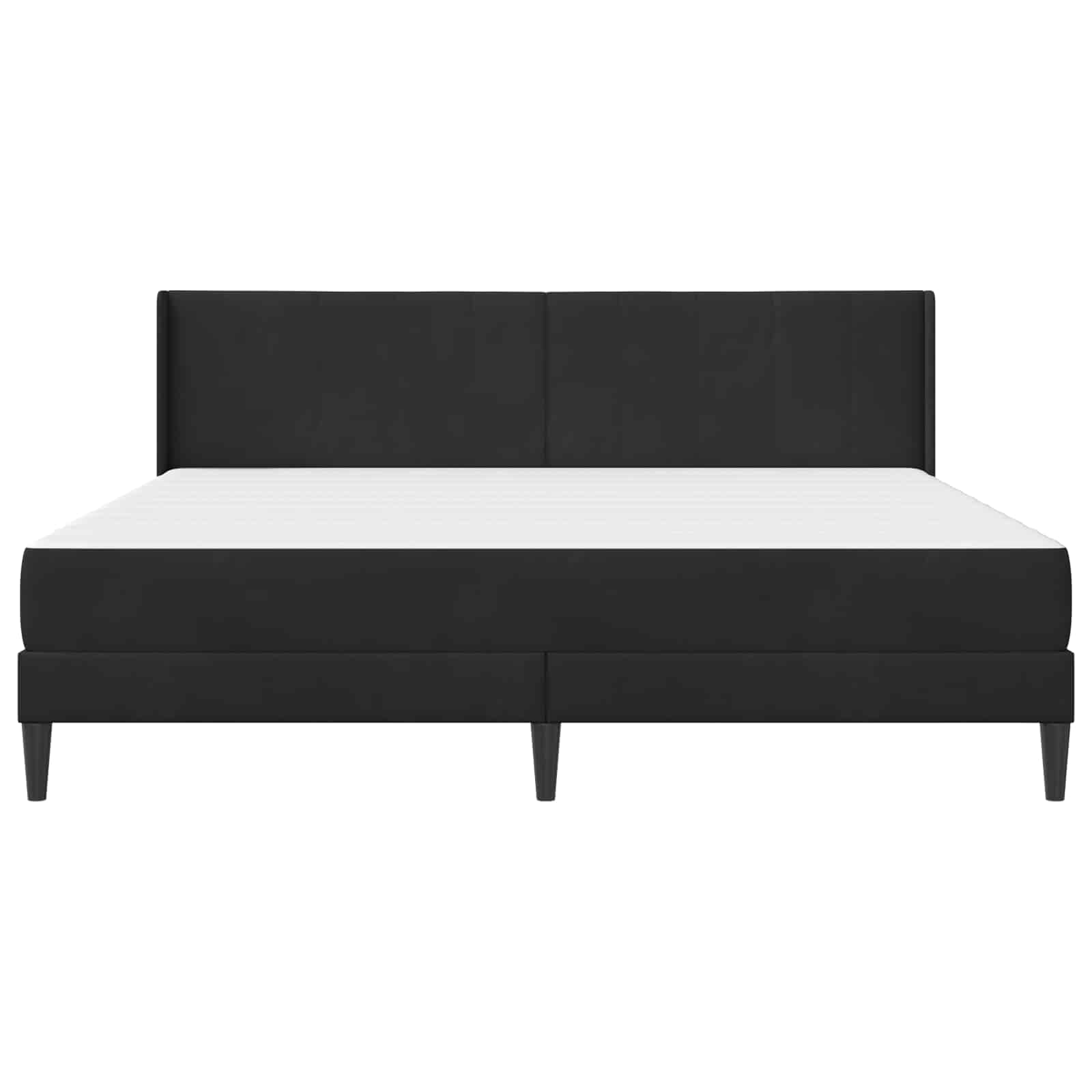 vidaXL Rama łóżka z materacem Z zagłówkiem Czarny 180 x 200 cm Welur
