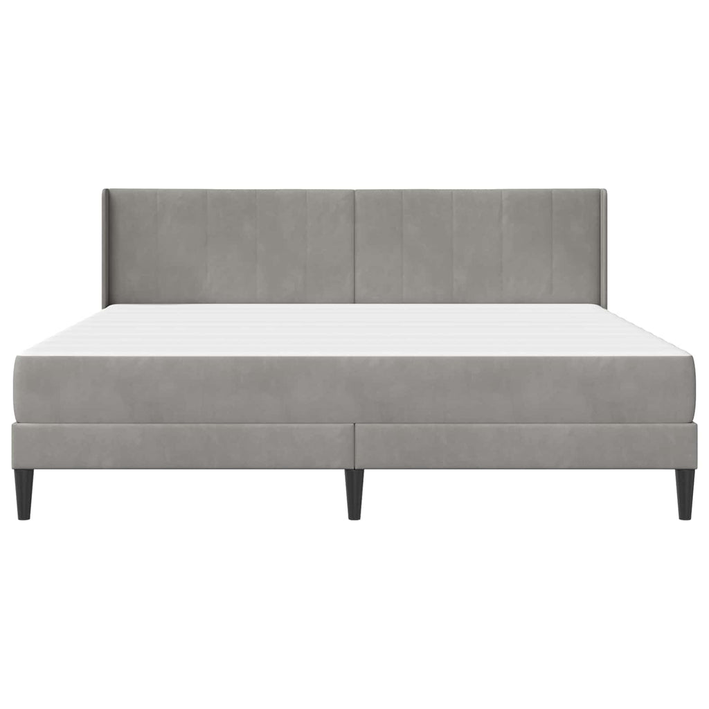 vidaXL Rama łóżka z materacem jasnoszary 200 x 200 cm Welur