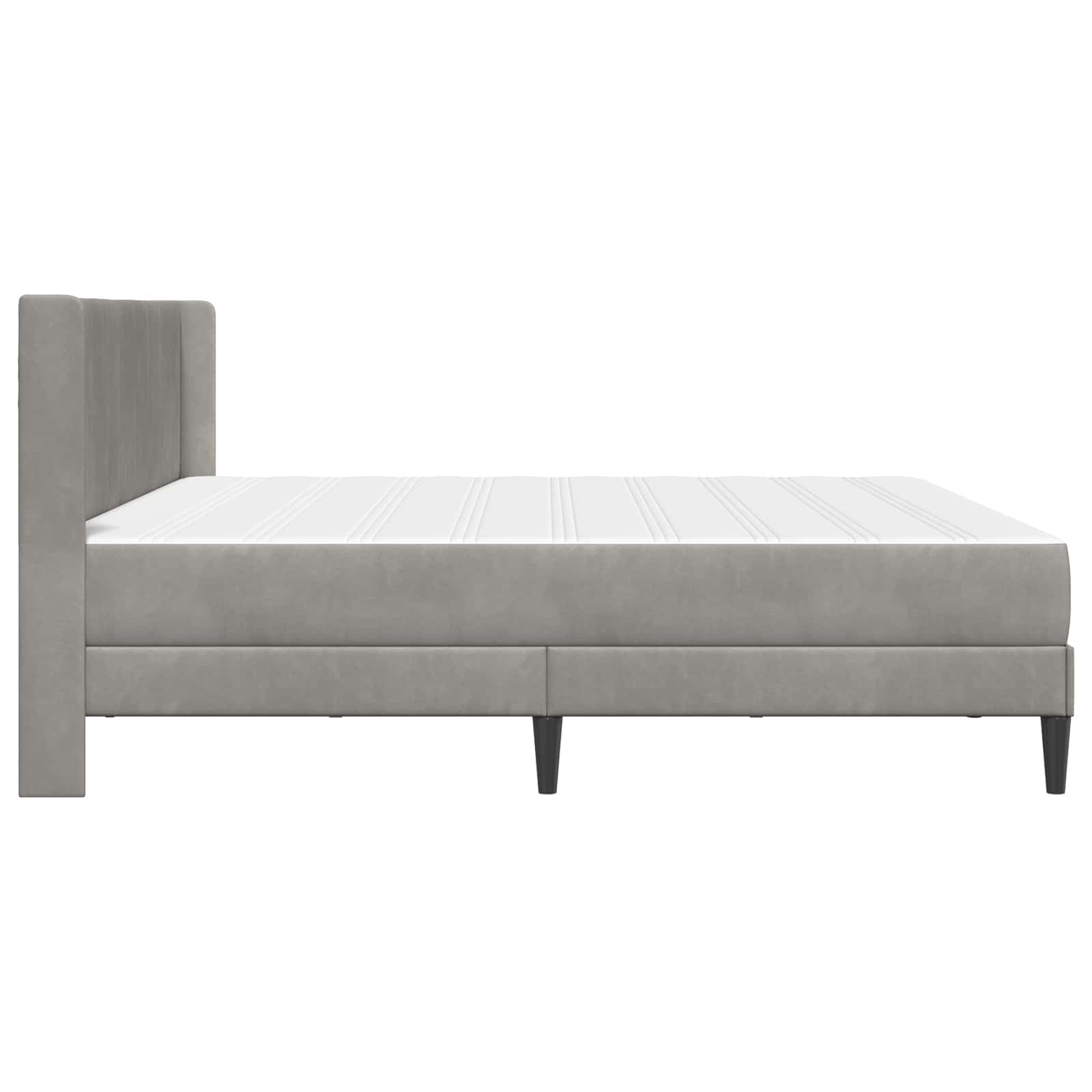 vidaXL Rama łóżka z materacem jasnoszary 200 x 200 cm Welur