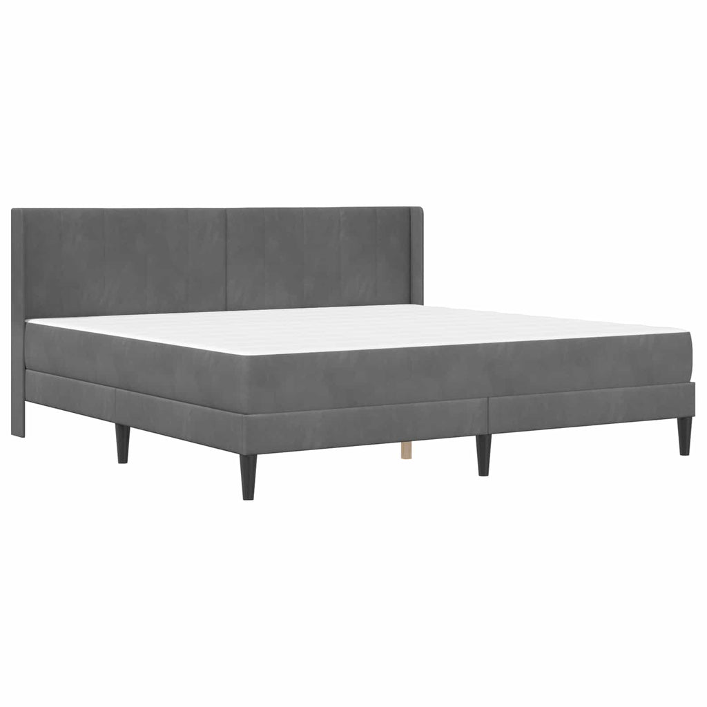vidaXL Rama łóżka z materacem ciemnoszary 200 x 200 cm Welur