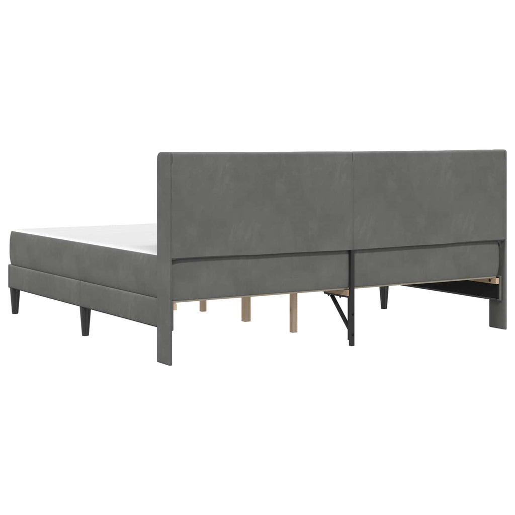 vidaXL Rama łóżka z materacem ciemnoszary 200 x 200 cm Welur