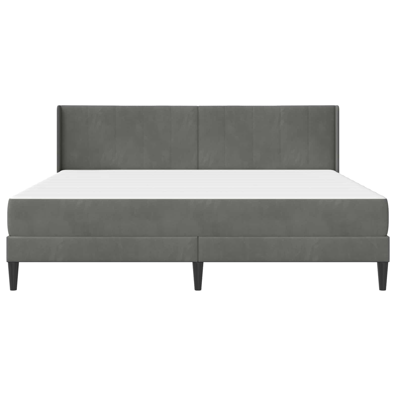 vidaXL Rama łóżka z materacem ciemnoszary 200 x 200 cm Welur