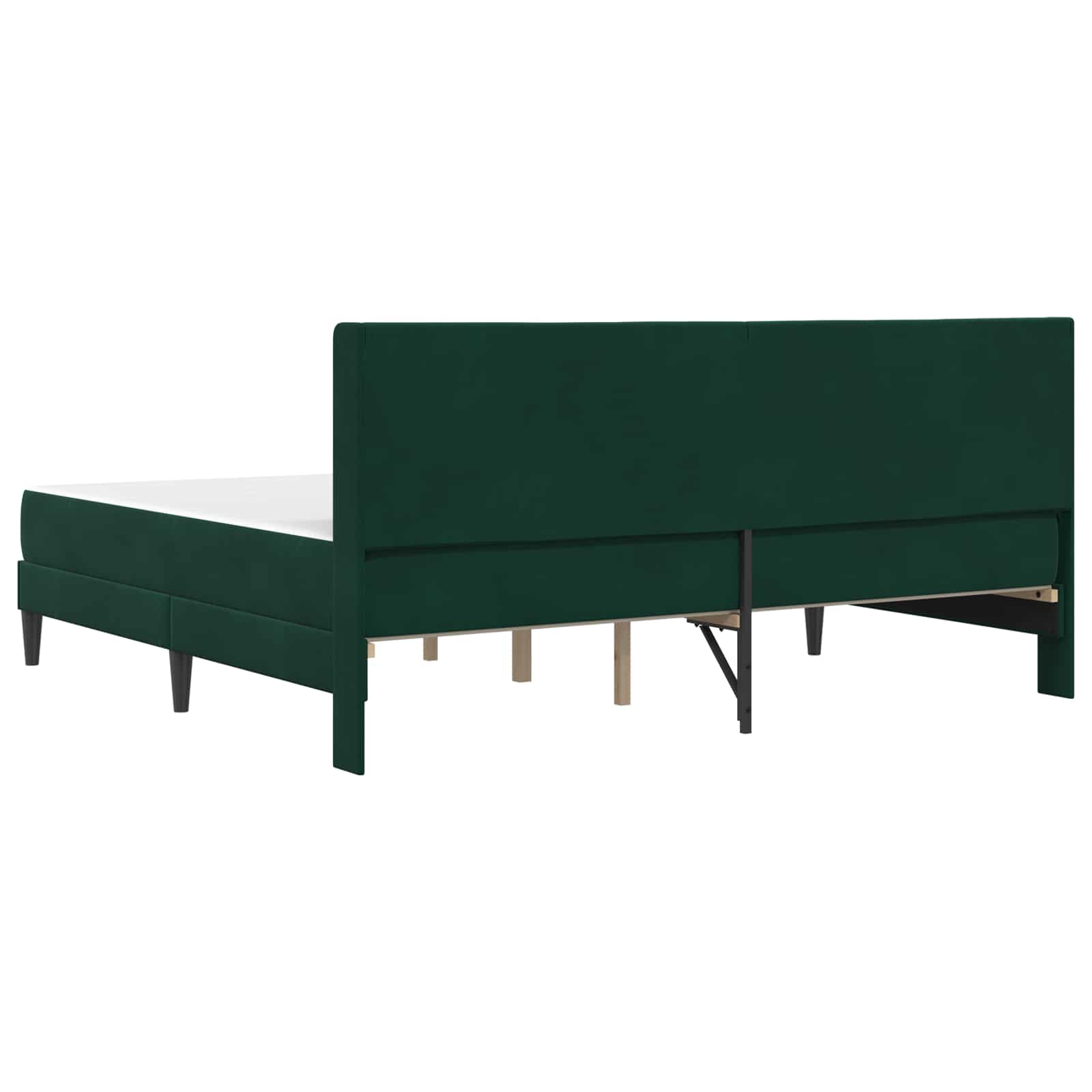 vidaXL Rama łóżka z materacem Ciemnozielony 200 x 200 cm Welur