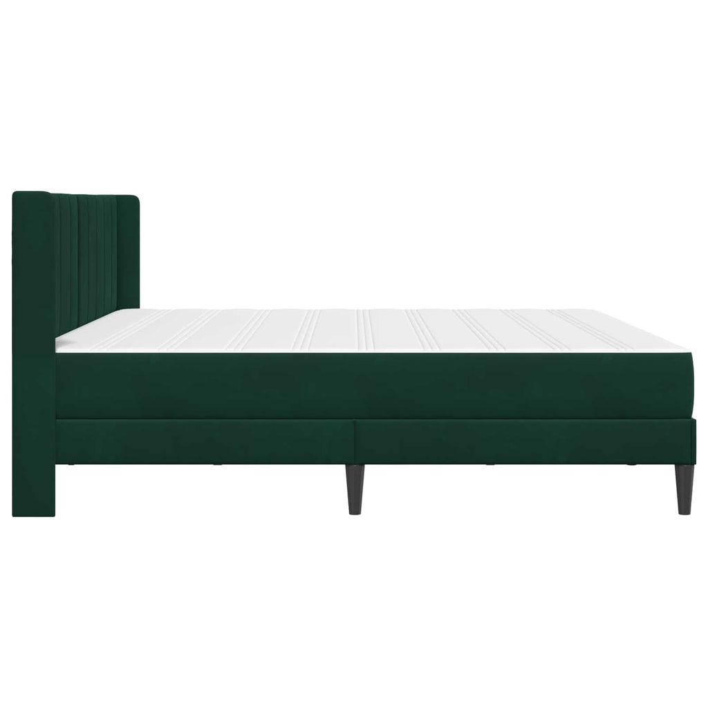 vidaXL Rama łóżka z materacem Ciemnozielony 200 x 200 cm Welur