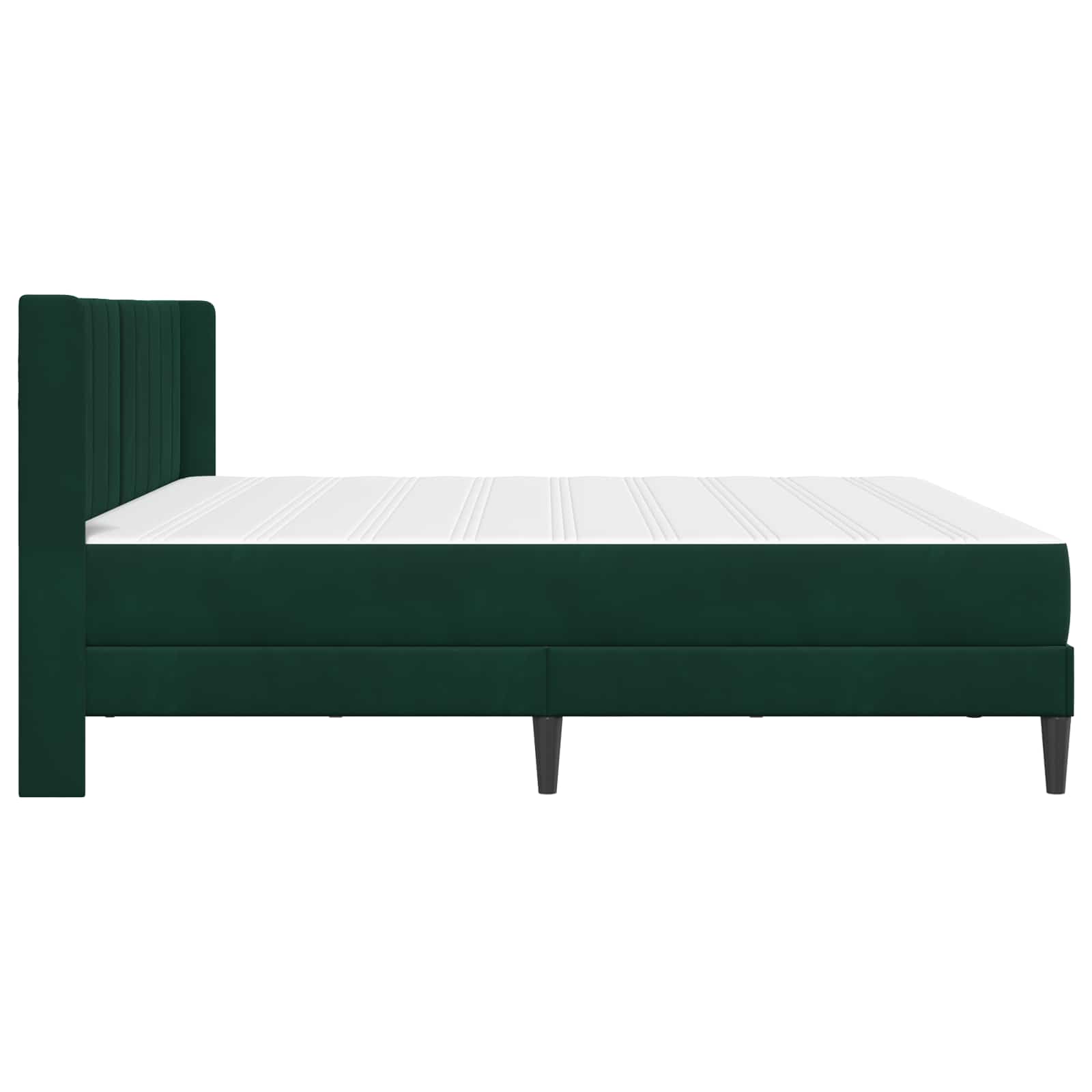 vidaXL Rama łóżka z materacem Ciemnozielony 200 x 200 cm Welur