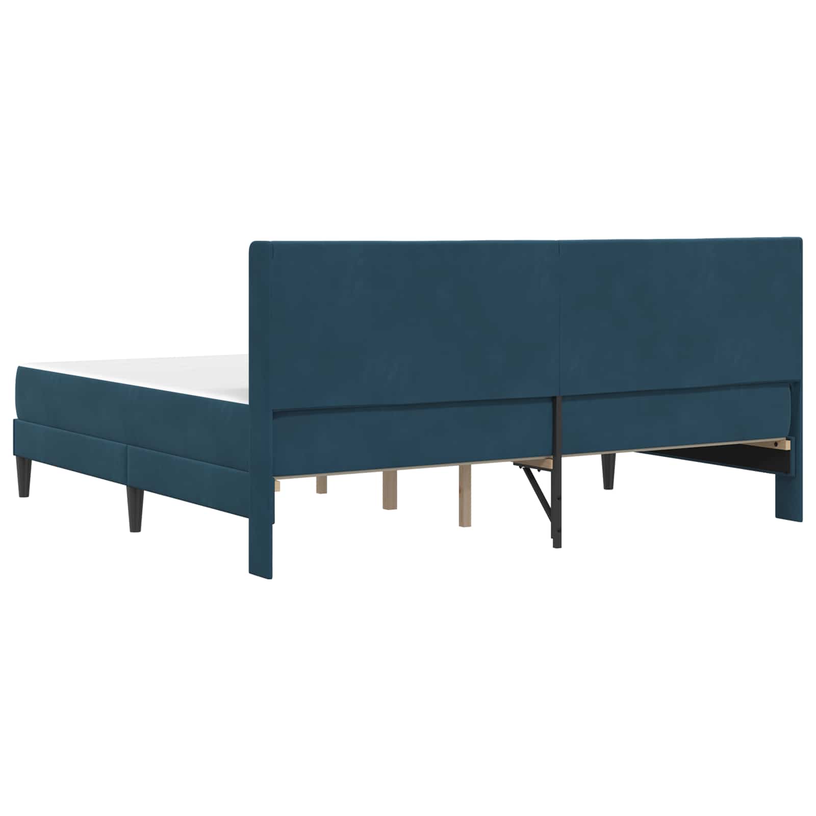 vidaXL Rama łóżka z materacem niebieski 200 x 200 cm Welur
