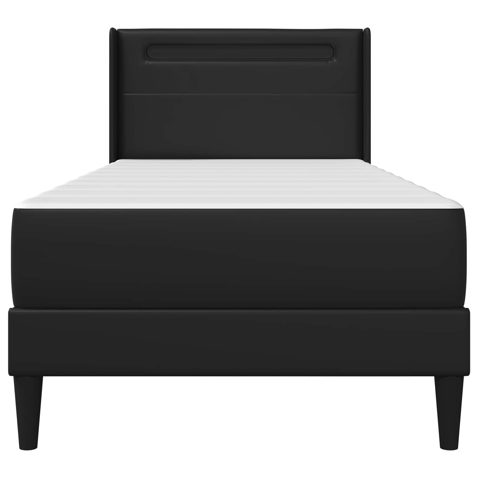 vidaXL Rama łóżka z materacem Czarny 90 x 190 cm Ekoskóra