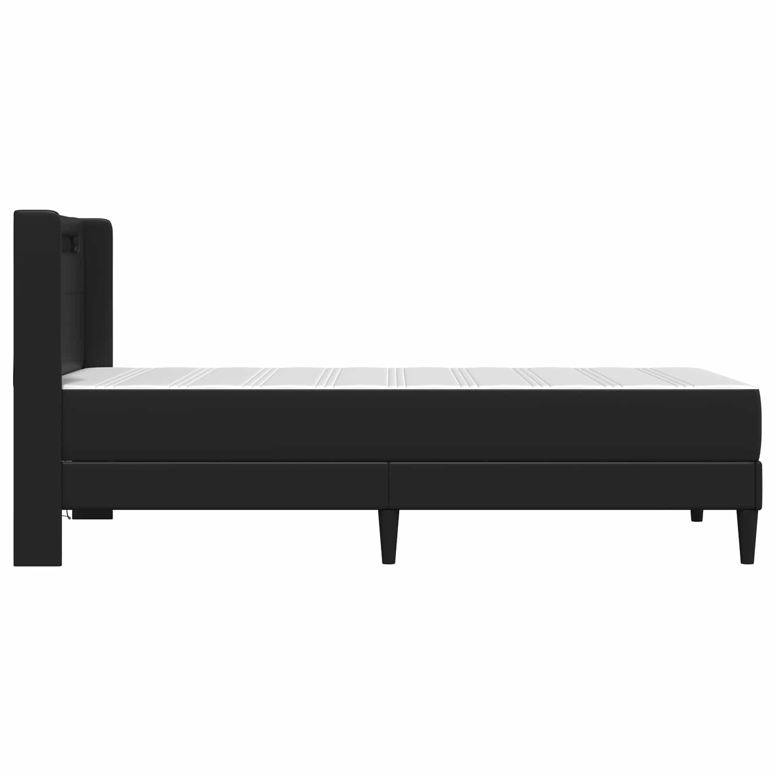 vidaXL Rama łóżka z materacem Czarny 90 x 190 cm Ekoskóra