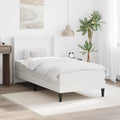 vidaXL Rama łóżka z materacem Biały 90 x 190 cm Ekoskóra