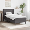 vidaXL Rama łóżka z materacem Szary 90 x 200 cm Ekoskóra