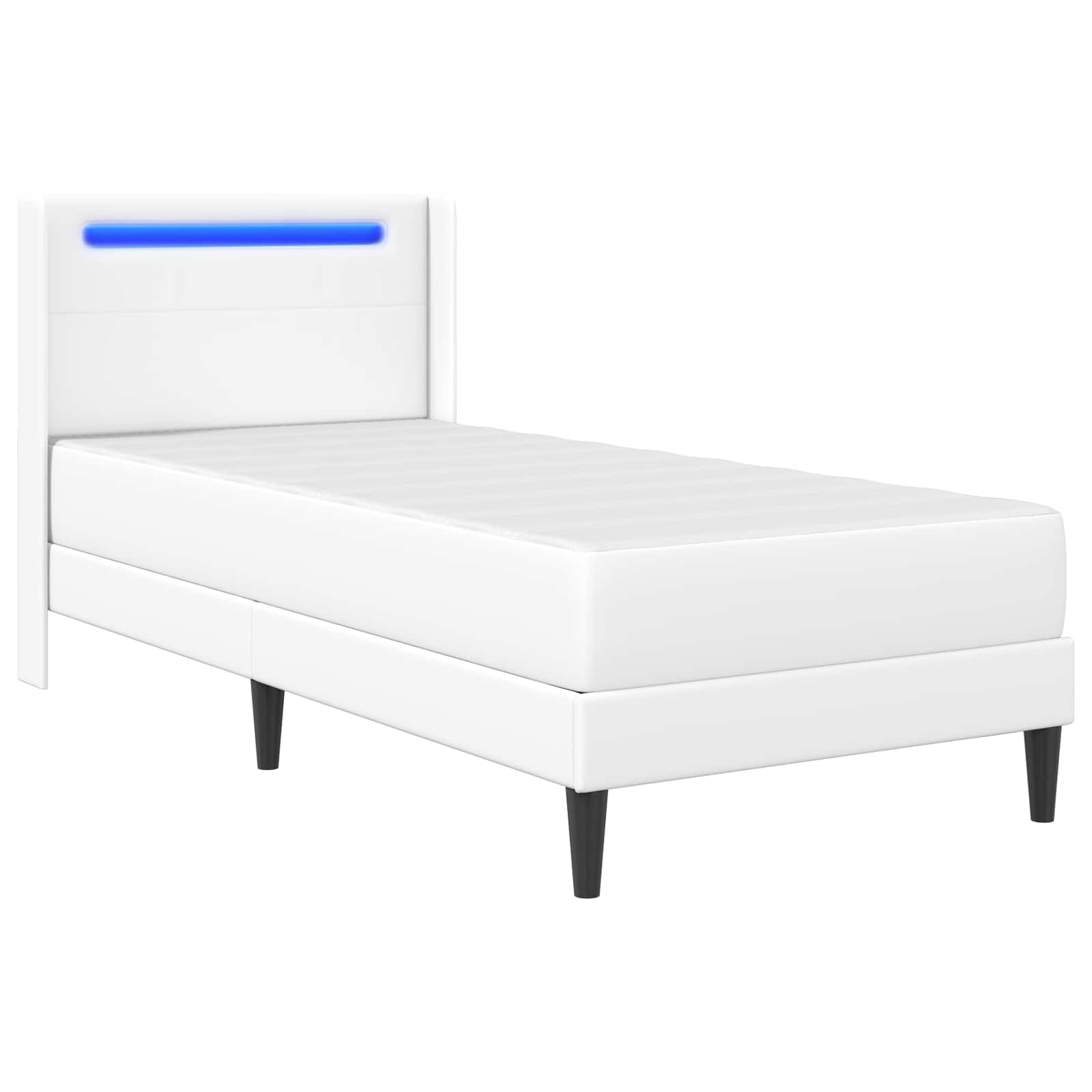 vidaXL Rama łóżka z materacem Biały 100 x 200 cm Ekoskóra