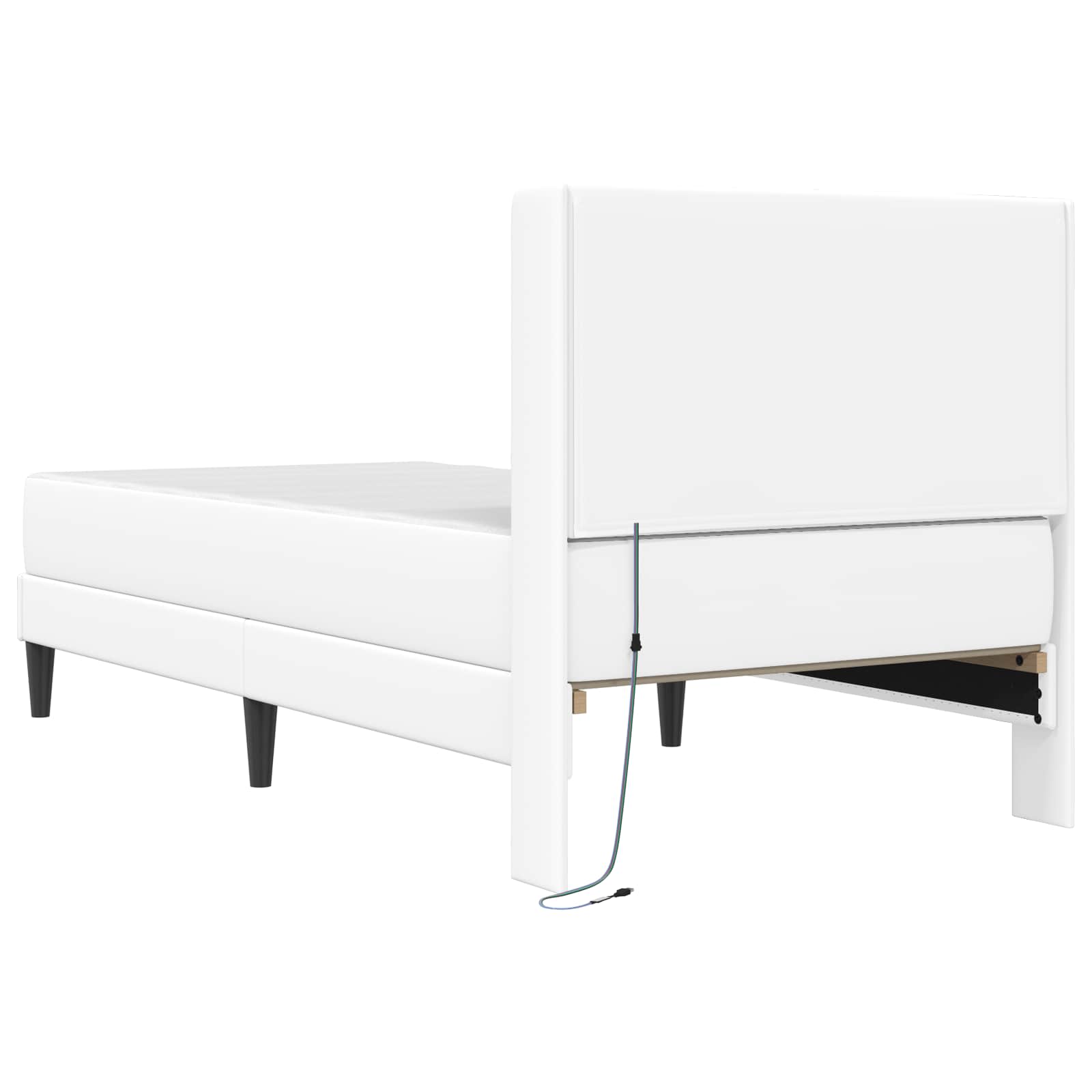 vidaXL Rama łóżka z materacem Biały 100 x 200 cm Ekoskóra