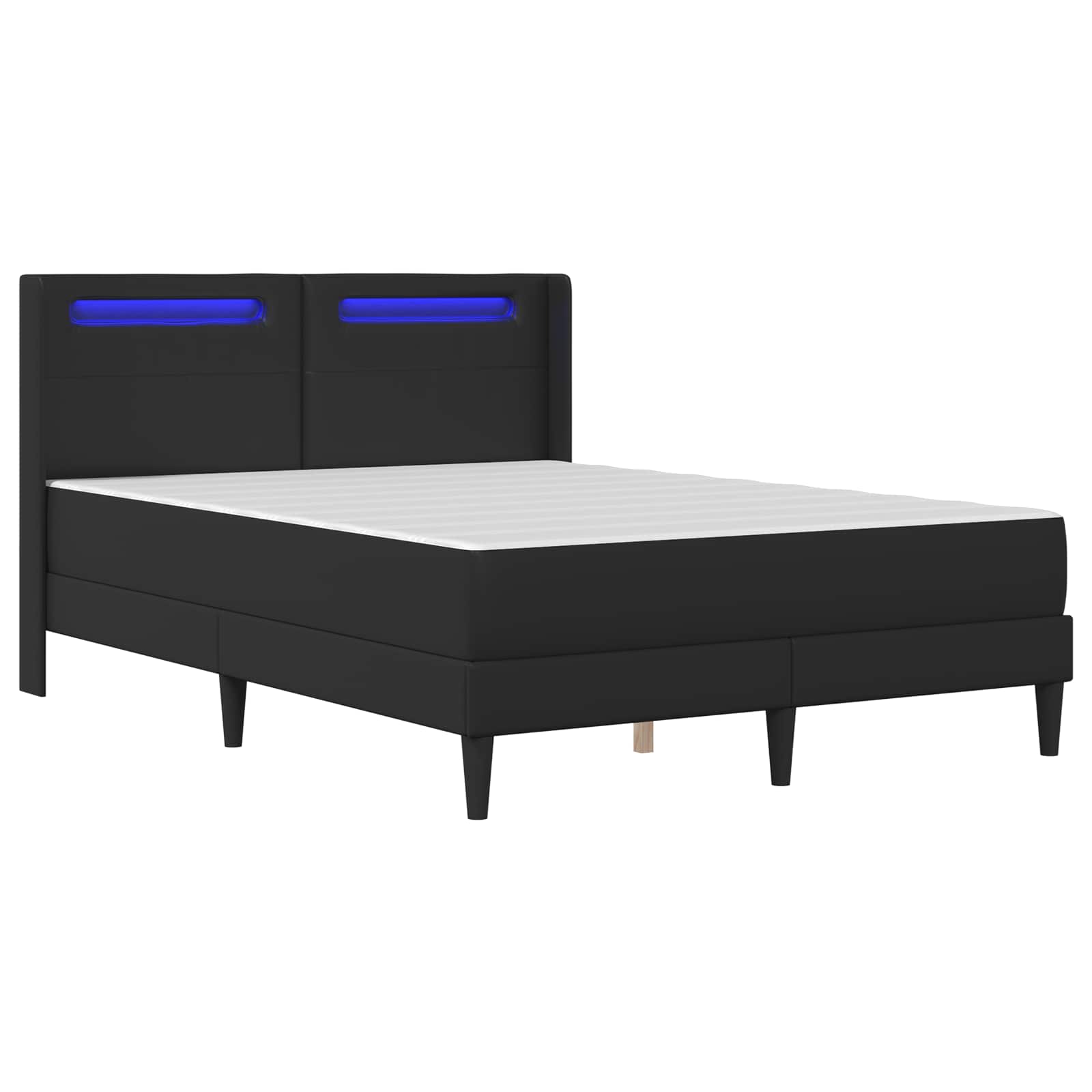 vidaXL Rama łóżka z materacem Czarny 120 x 190 cm Ekoskóra