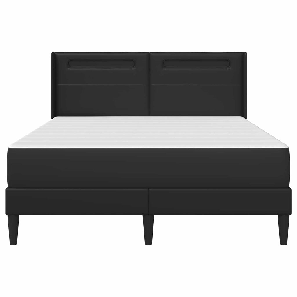 vidaXL Rama łóżka z materacem Czarny 120 x 190 cm Ekoskóra