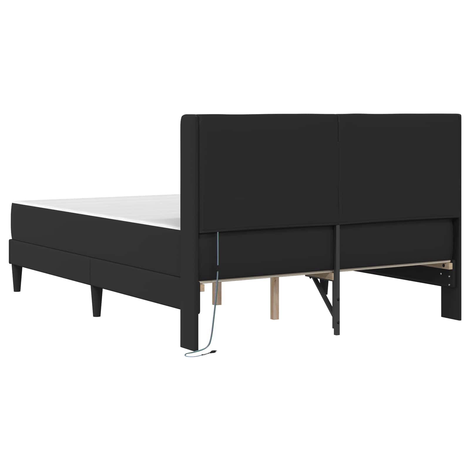 vidaXL Rama łóżka z materacem Czarny 120 x 200 cm Ekoskóra