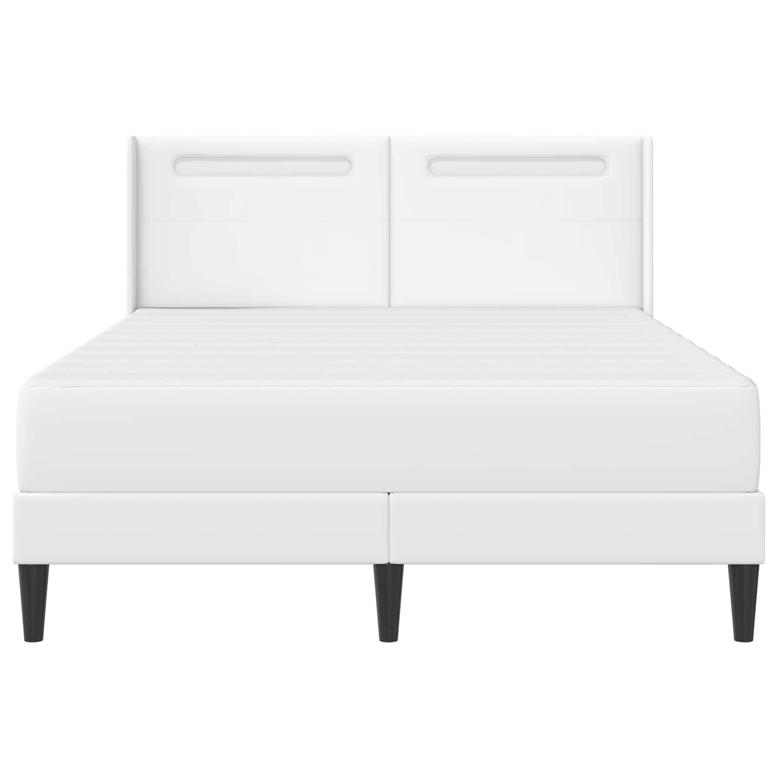 vidaXL Rama łóżka z materacem Biały 120 x 200 cm Ekoskóra