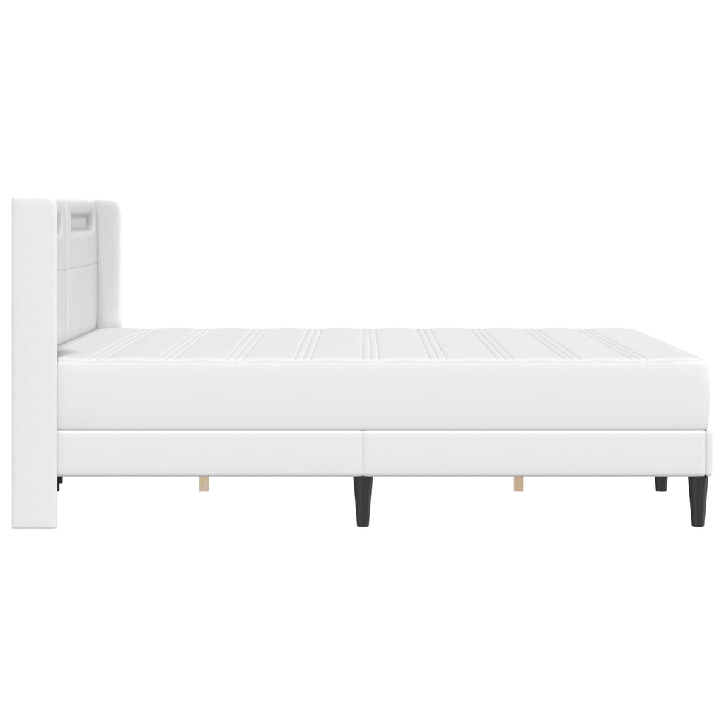vidaXL Rama łóżka z materacem Biały 120 x 200 cm Ekoskóra