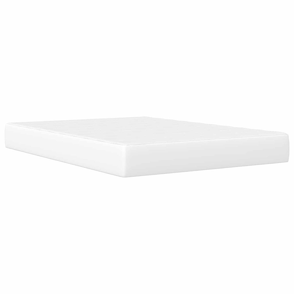 vidaXL Rama łóżka z materacem Biały 140 x 200 cm Ekoskóra