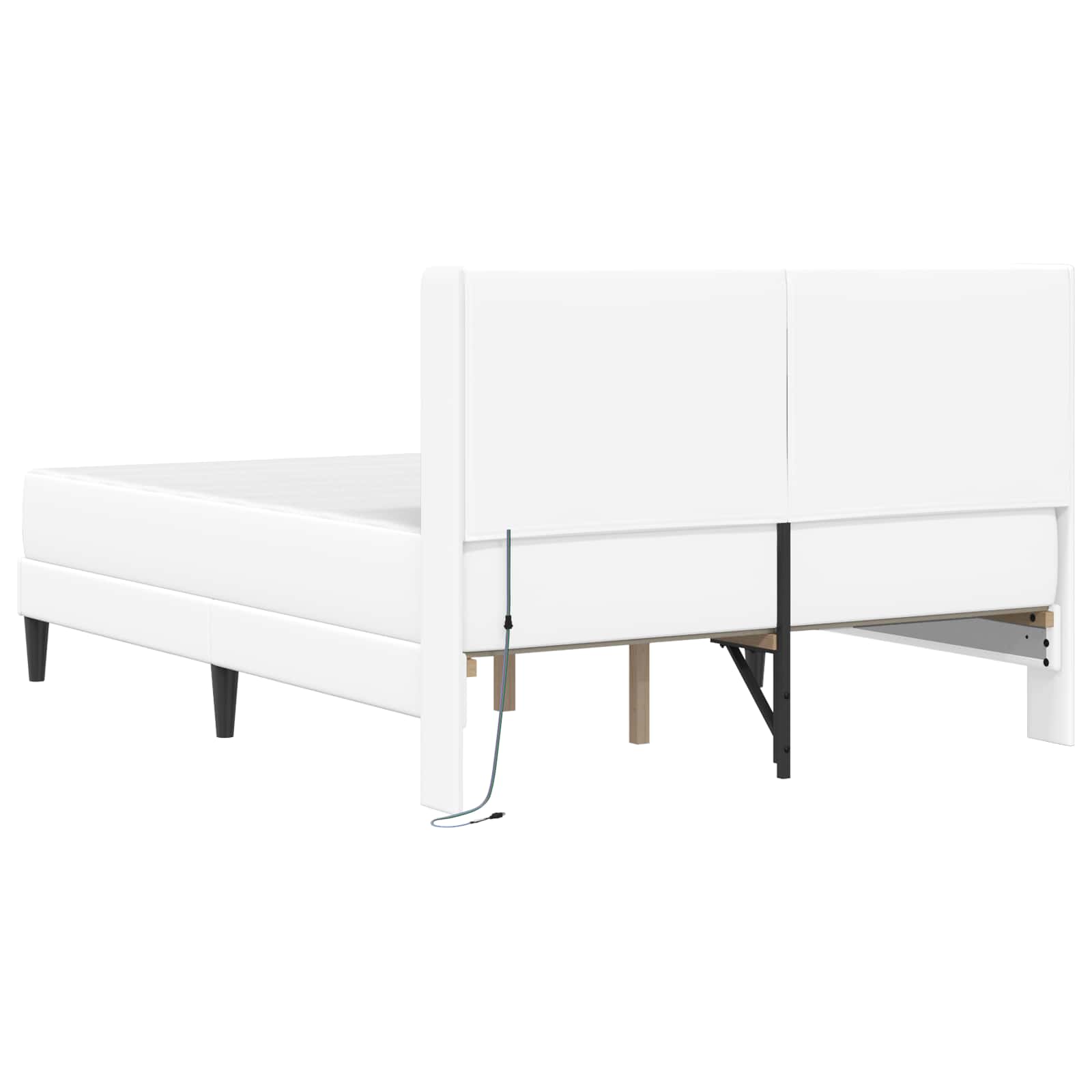 vidaXL Rama łóżka z materacem Biały 140 x 200 cm Ekoskóra