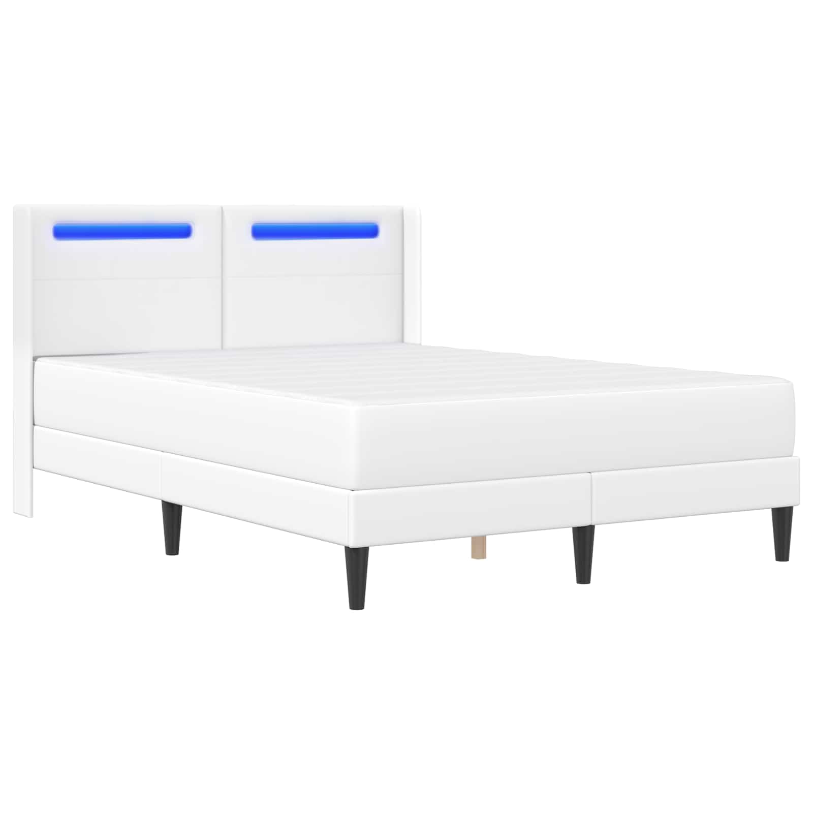 vidaXL Rama łóżka z materacem Biały 160 x 200 cm Ekoskóra