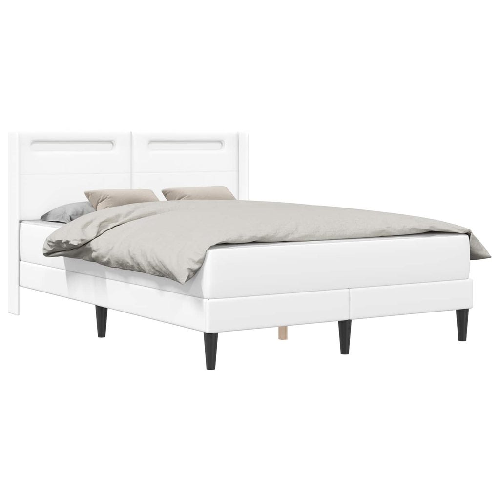 vidaXL Rama łóżka z materacem Biały 160 x 200 cm Ekoskóra