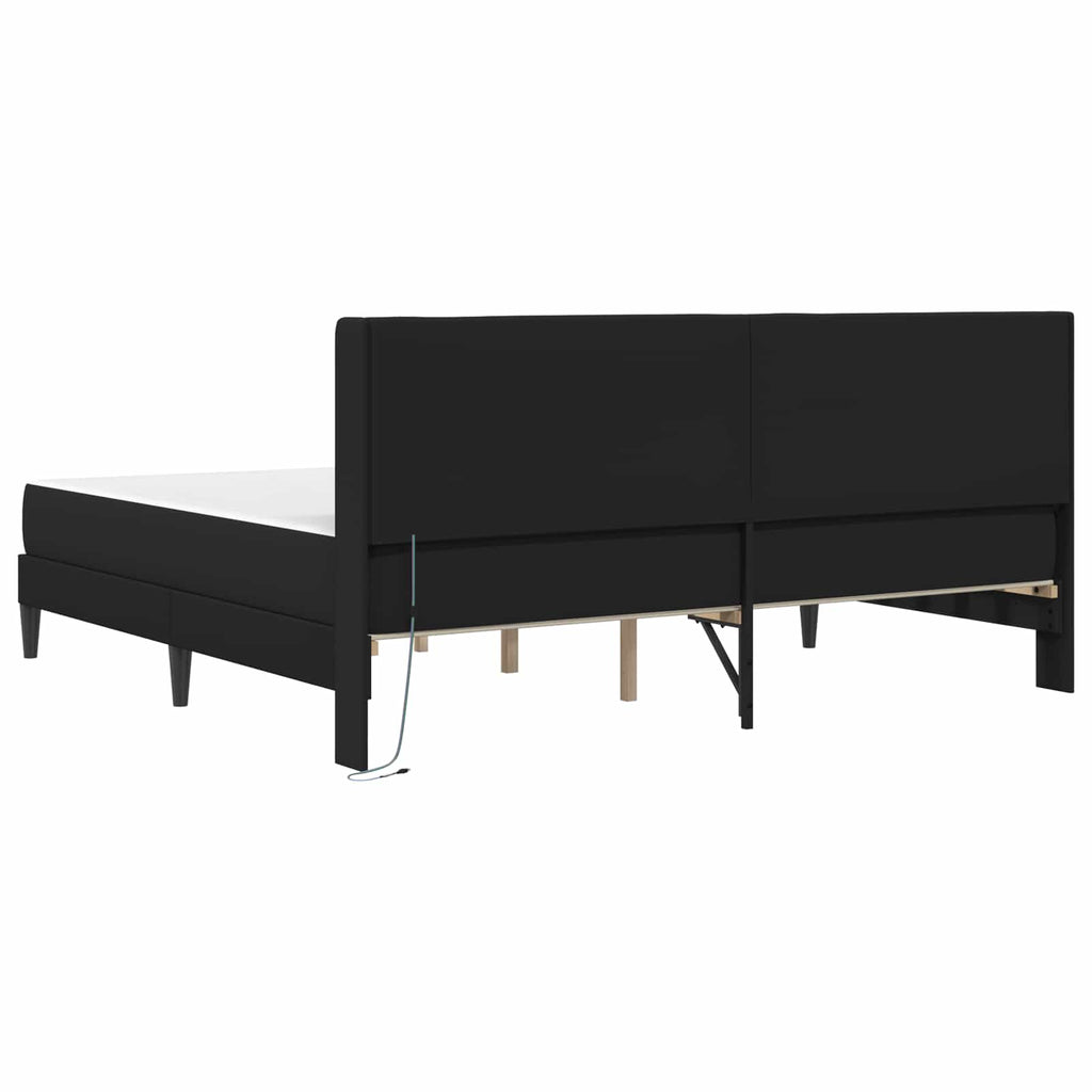 vidaXL Rama łóżka z materacem Czarny 180 x 200 cm Ekoskóra