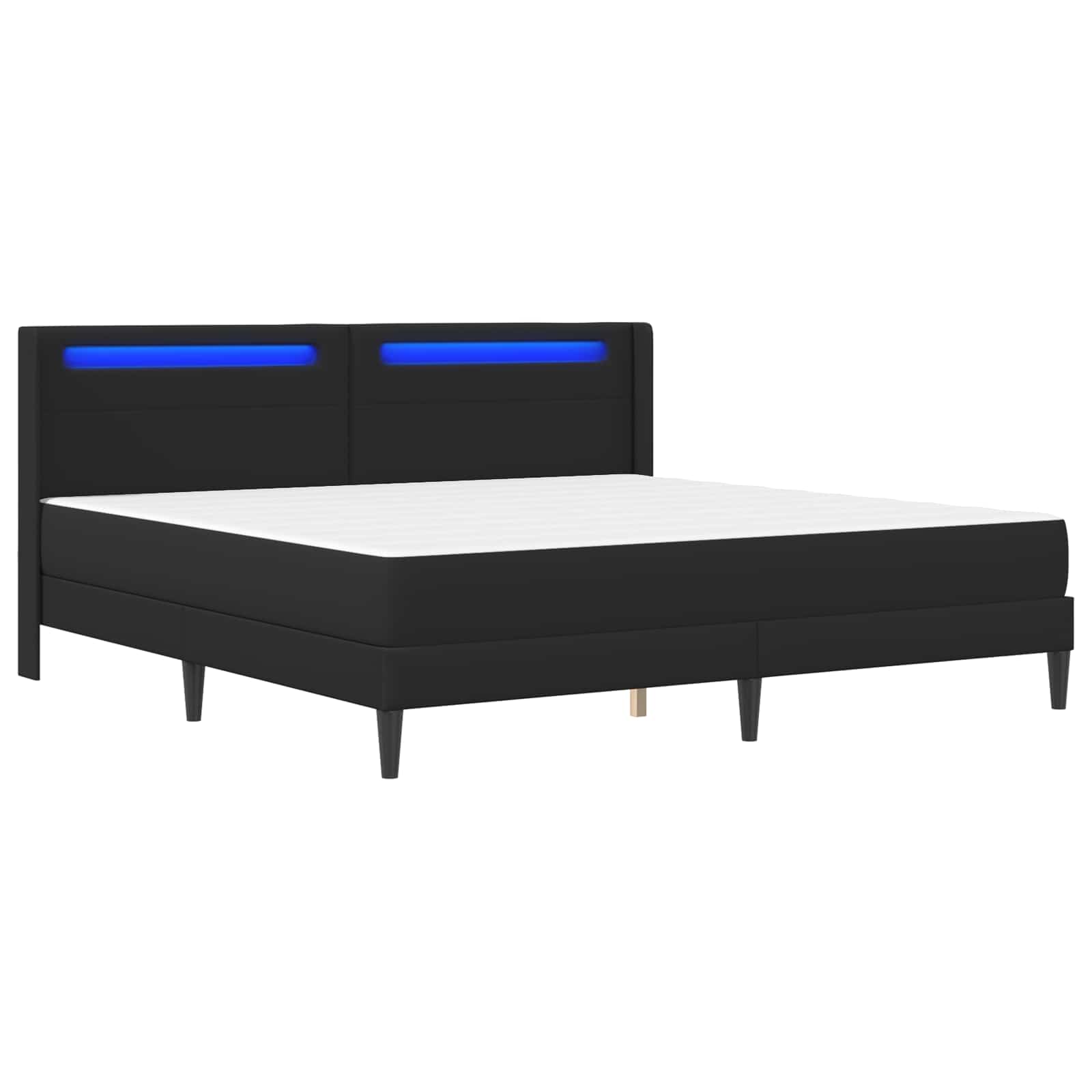 vidaXL Rama łóżka z materacem Czarny 200 x 200 cm Ekoskóra