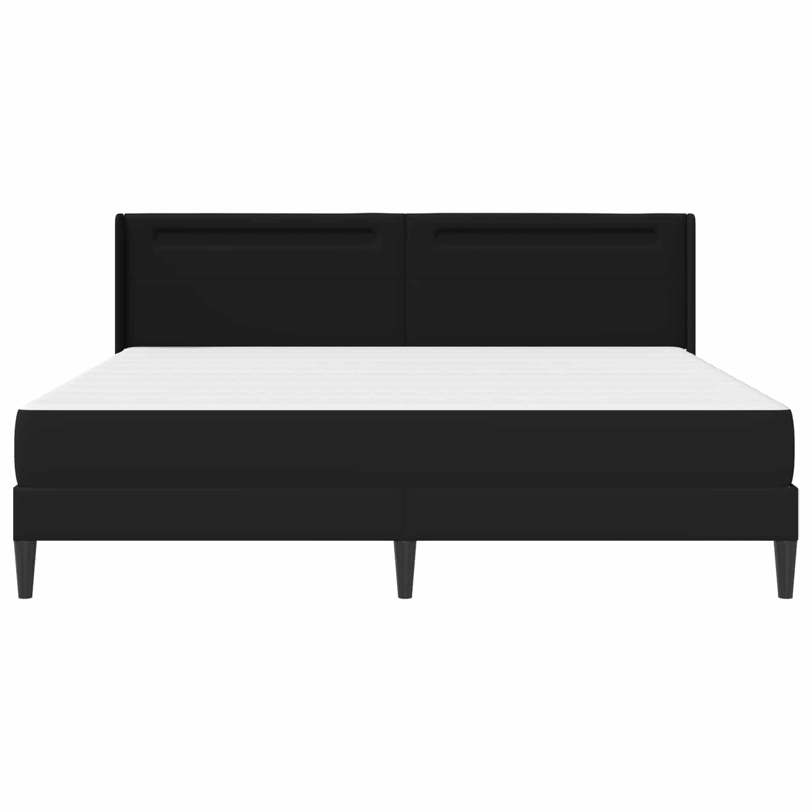 vidaXL Rama łóżka z materacem Czarny 200 x 200 cm Ekoskóra