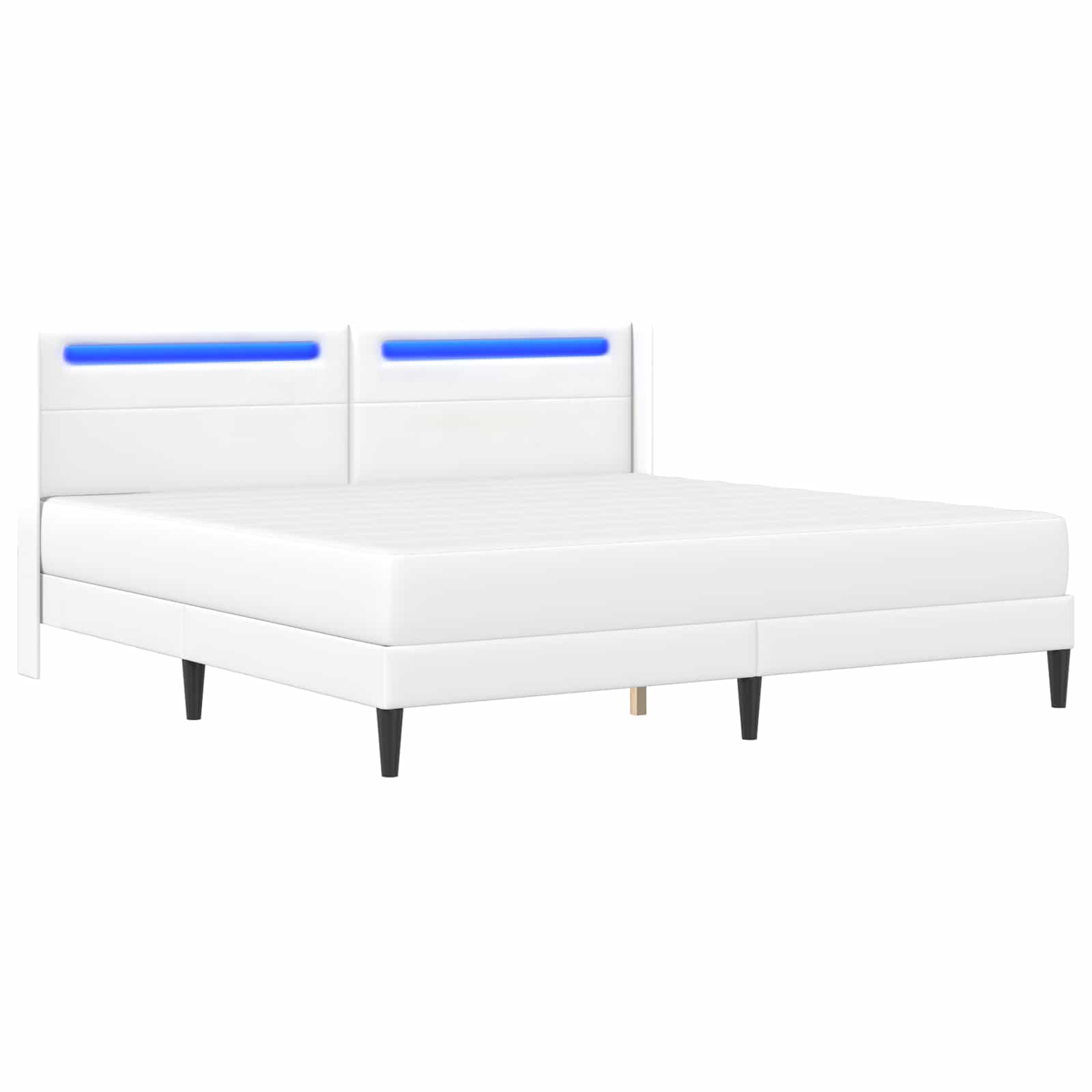 vidaXL Rama łóżka z materacem Biały 200 x 200 cm Ekoskóra