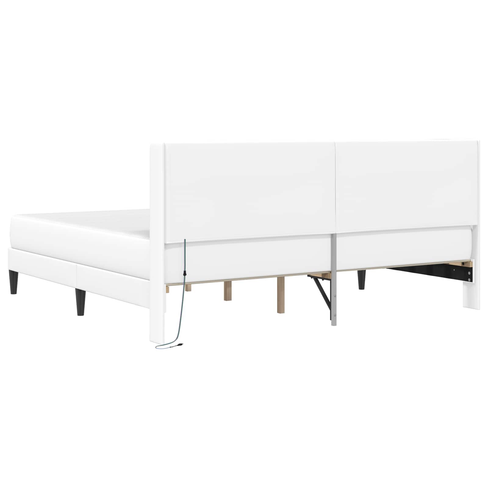 vidaXL Rama łóżka z materacem Biały 200 x 200 cm Ekoskóra