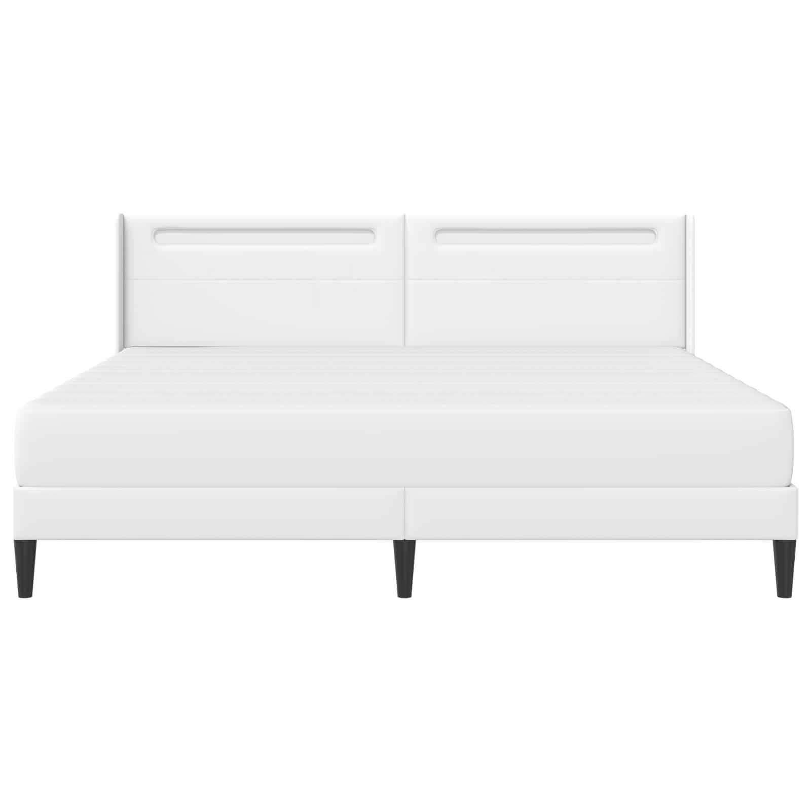 vidaXL Rama łóżka z materacem Biały 200 x 200 cm Ekoskóra