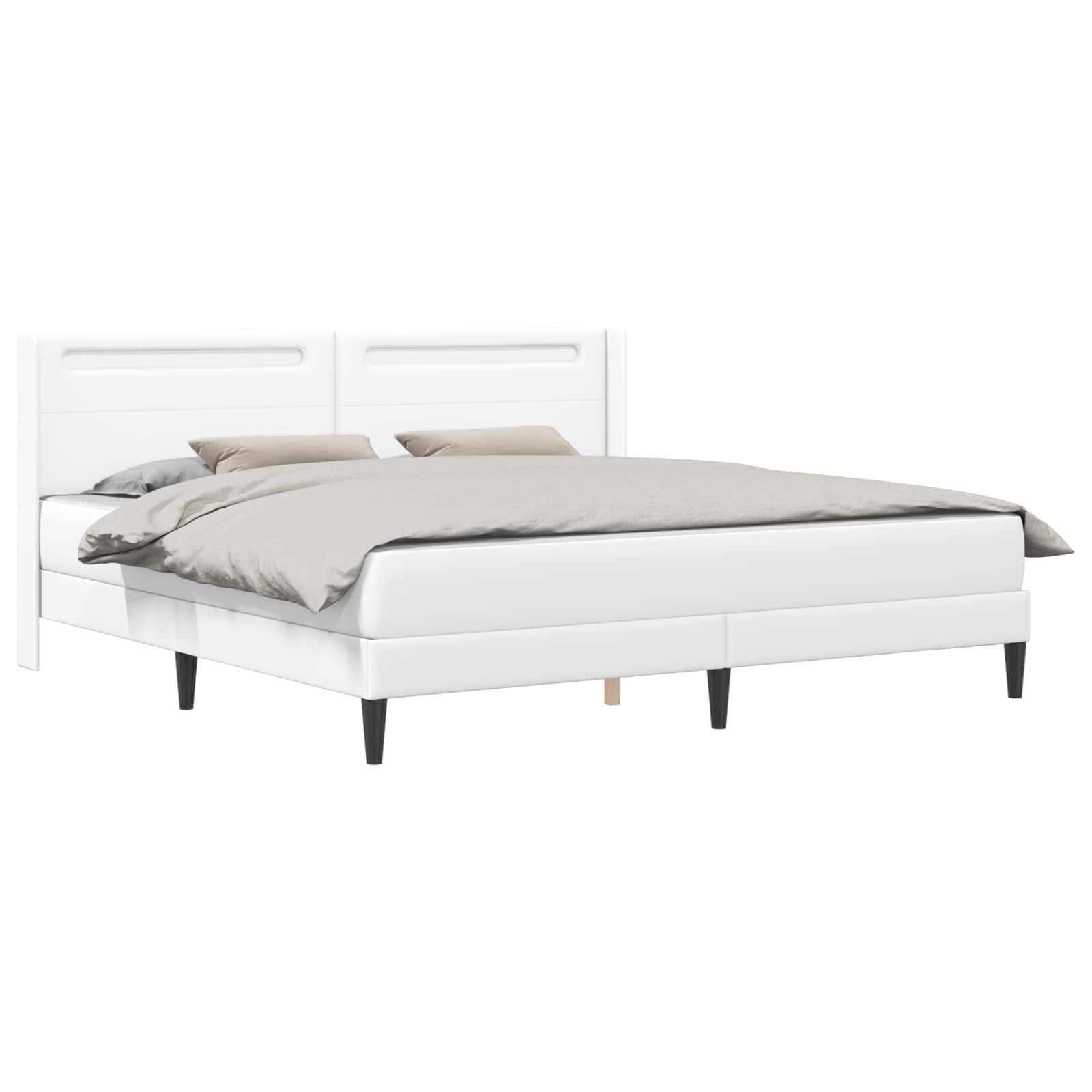 vidaXL Rama łóżka z materacem Biały 200 x 200 cm Ekoskóra