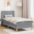 vidaXL Ramka łóżka Jasnoszary 90 x 200 cm Poliester