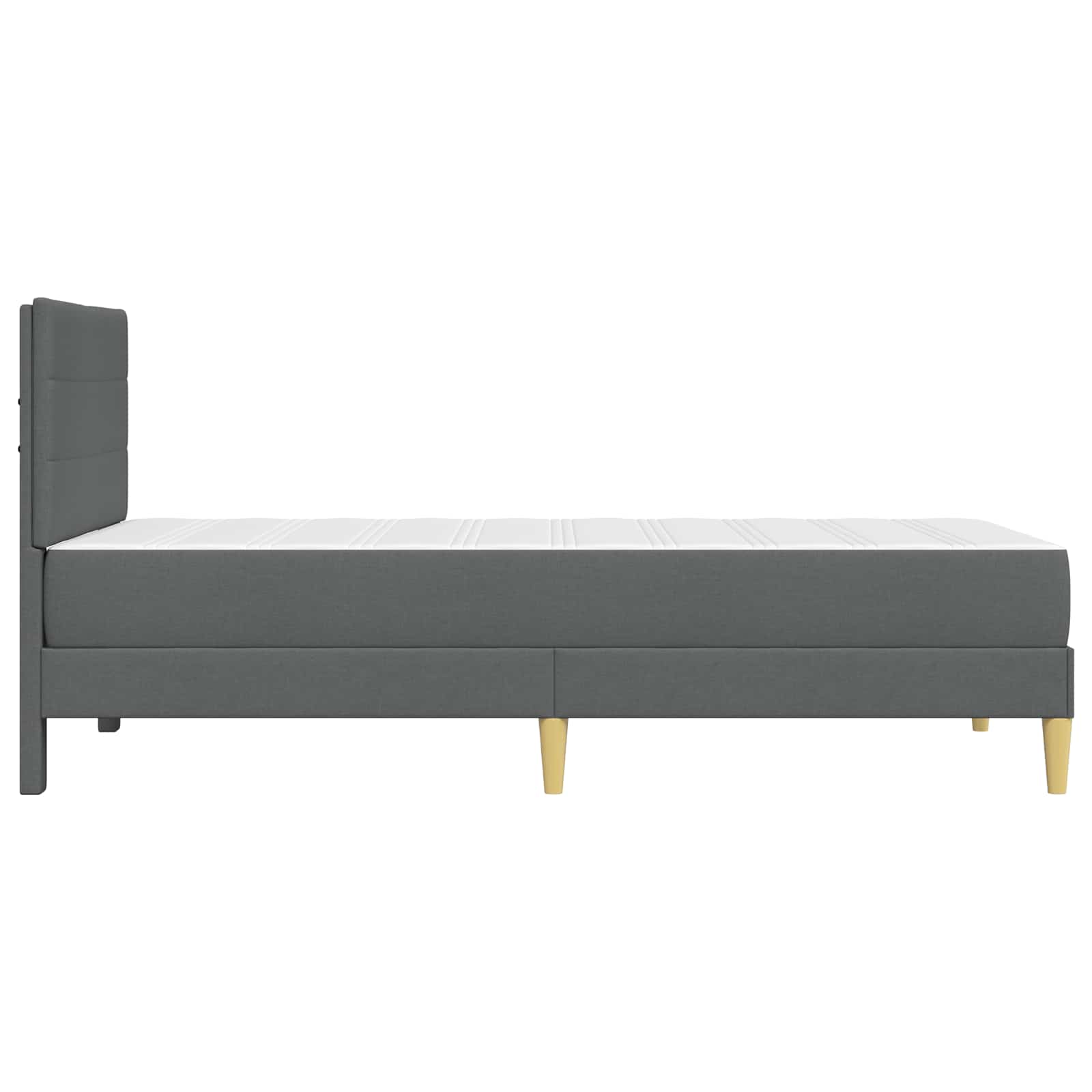vidaXL Ramka łóżka Ciemnoszary 90 x 200 cm Poliester